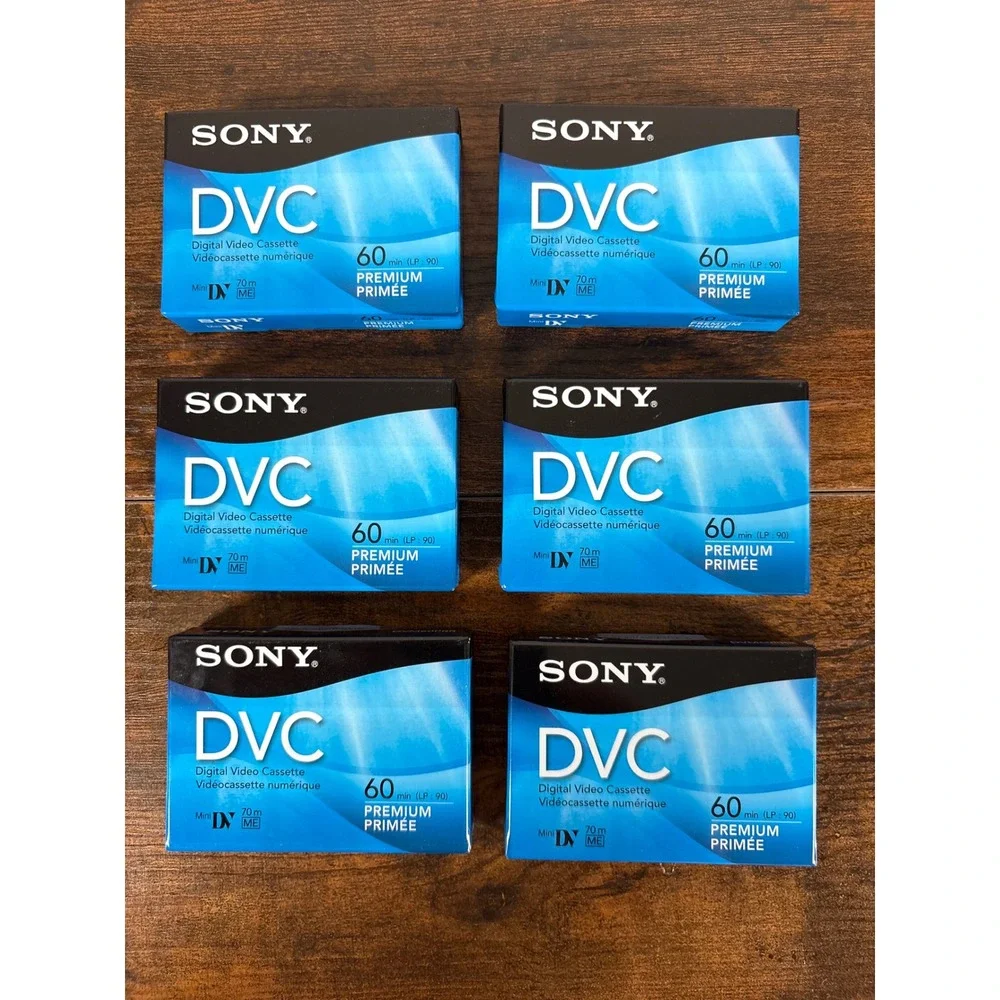 Sony MiniDV Digital Video Cassette DVC 60 Minute Premium DVM60PR 6 Pack New
